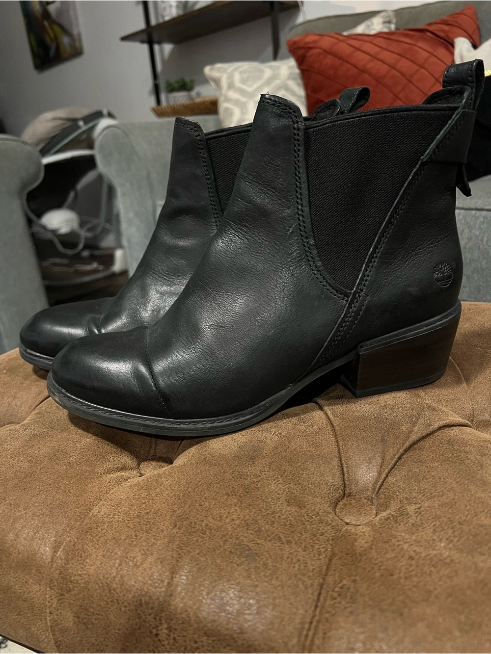 Timberland Black Leather Chelsea Ankle Boots